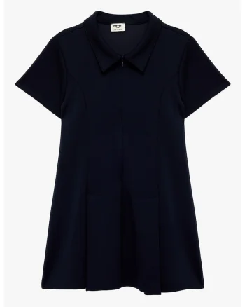Rochie mini cu guler polo, Albastru ultramarin