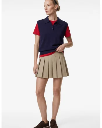 Fusta mini cu pliuri, Bej nisip