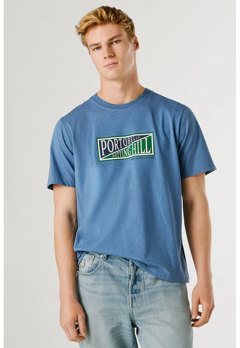 Tricou regular-fit cu imprimeu George, Verde/Albastru ultramarin/Albastru prafuit