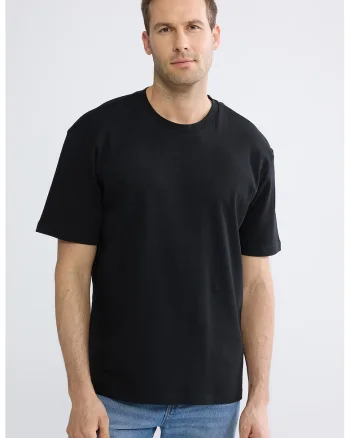 Tricou regular fit din bumbac, Negru