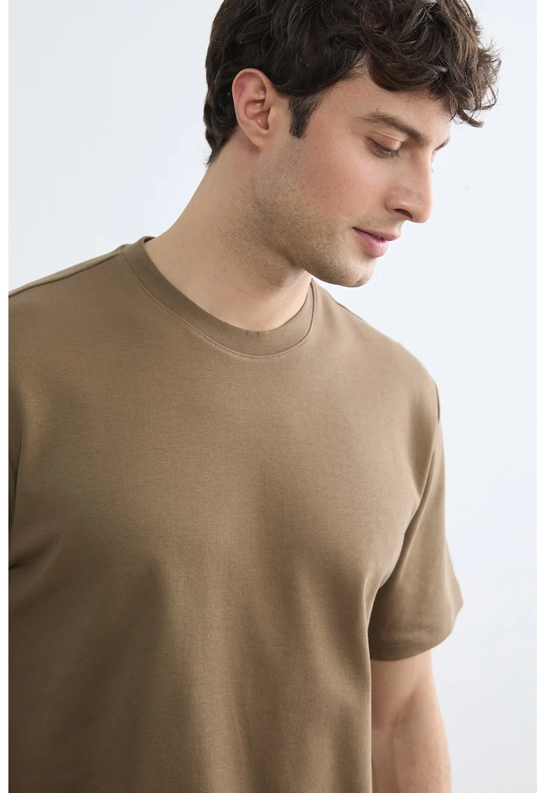 Tricou regular fit din bumbac, Maro camel