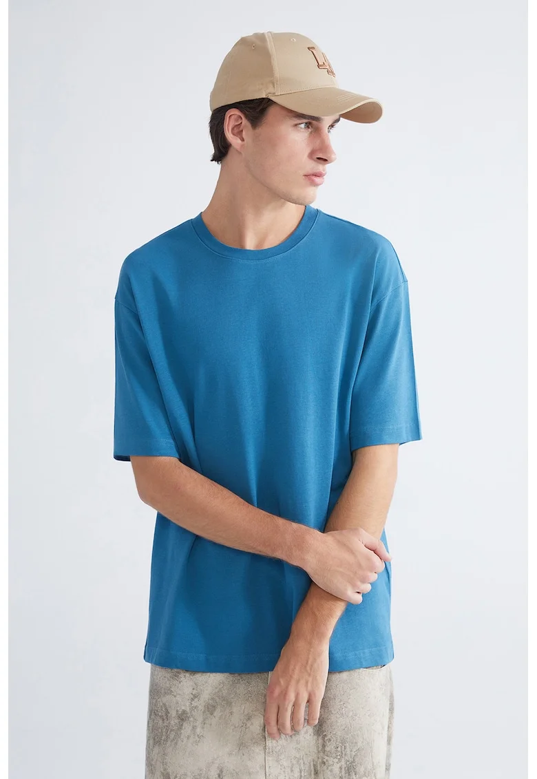 Tricou lejer din bumbac, Albastru