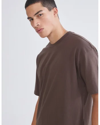 Tricou lejer din bumbac, Maro