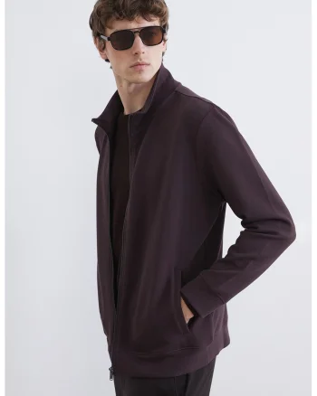 Bluza de trening cu croiala regular-fit si fermoar SouthBlue, Violet pruna