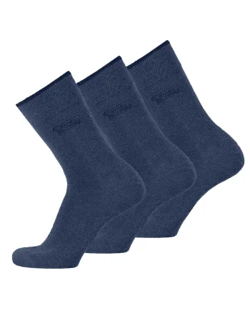 Set de sosete lungi din amestec de bumbac organic - 3 perechi, Albastru indigo