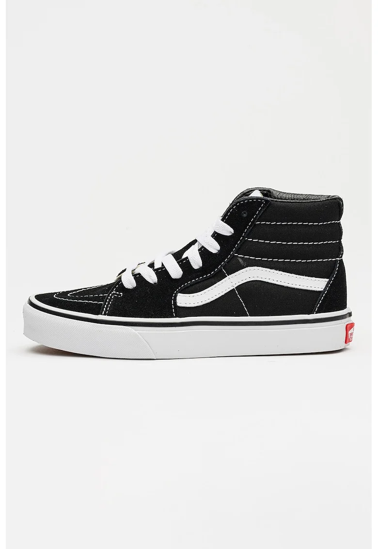 Tenisi SK8-Hi cu piele intoarsa, Alb/Negru