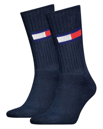 Set de sosete lungi unisex, striate - 2 perechi, Alb, Rosu melage/Alb murdar