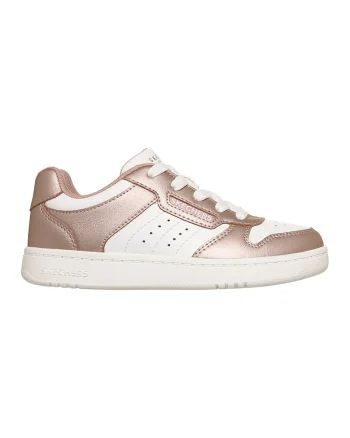Pantofi sport Quick Streeet low cut, Alb/Auriu rose
