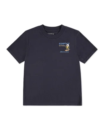 Tricou cu imprimeu pe partea din spate Scoop 'N G, Galben sofran/Negru carbon