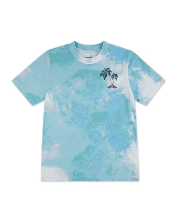 Tricou cu imprimeu pe partea din spate Palm Springs, Turcoaz/Verde englez