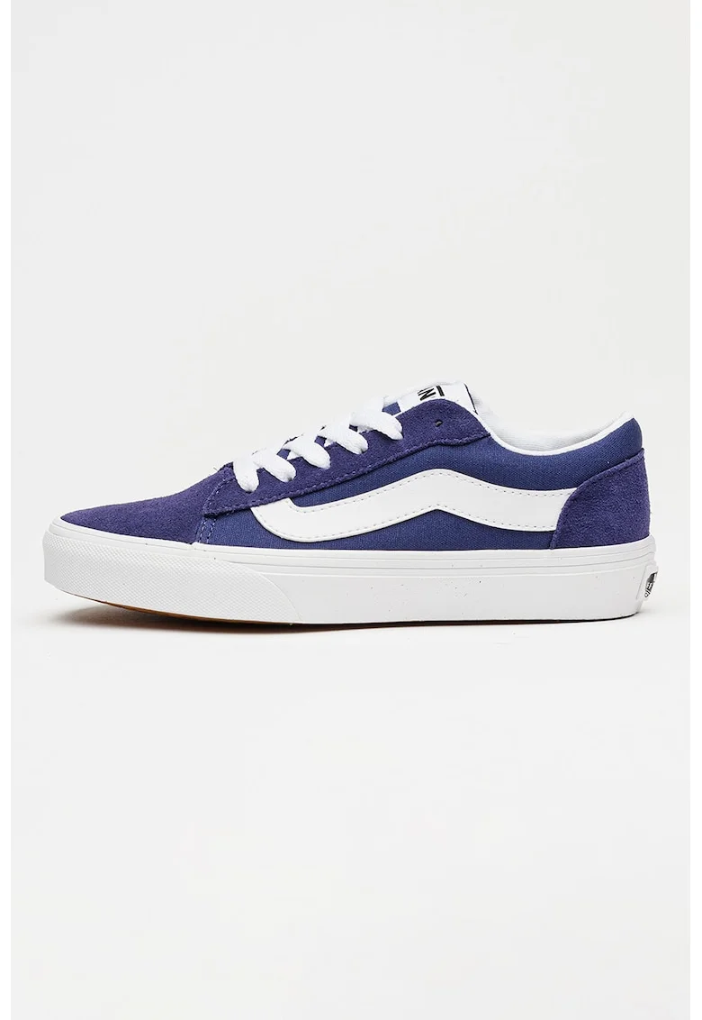 Pantofi sport Vero cu detalii din piele intoarsa, Alb/Albastru indigo
