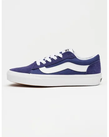 Pantofi sport Vero cu detalii din piele intoarsa, Alb/Albastru indigo