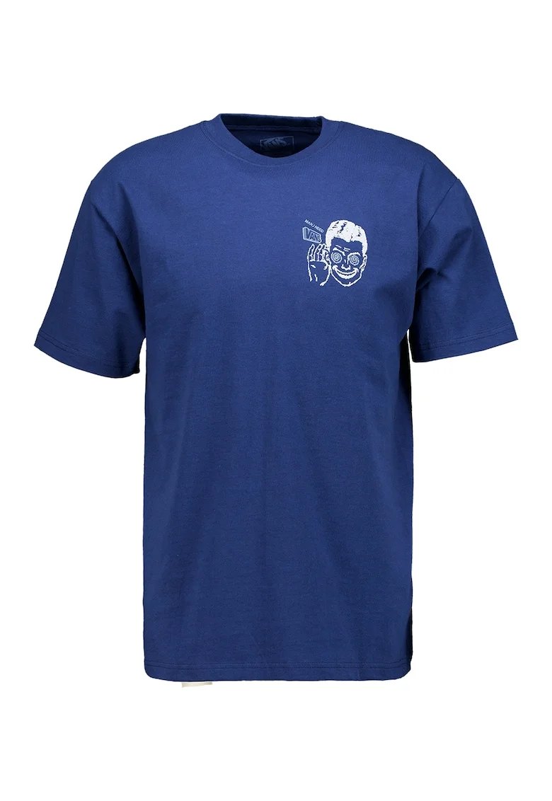 Tricou cu imprimeu grafic Need, Alb/Albastru indigo