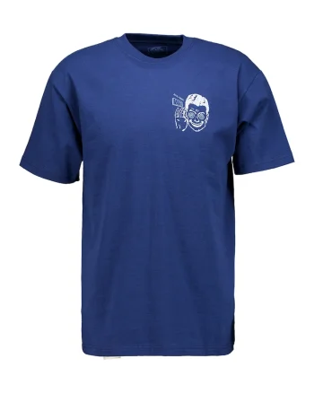 Tricou cu imprimeu grafic Need, Alb/Albastru indigo