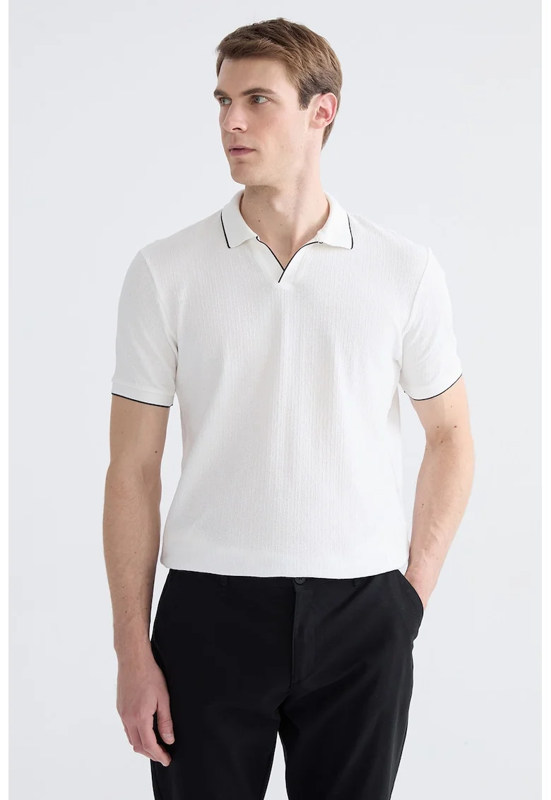 Tricou polo din bumbac, Alb