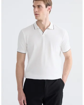 Tricou polo din bumbac, Alb