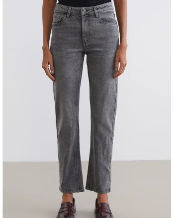 Blugi regular-fit cu talie medie, Gri