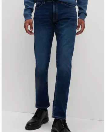 Blugi slim fit elastici, Albastru inchis