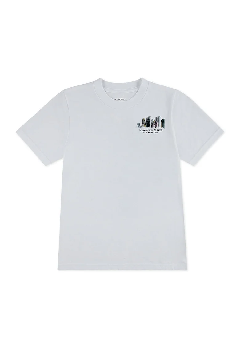 Tricou cu imprimeu pe partea din spate NYC Sketch, Gri deschis/Verde deschis