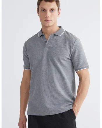 Tricou polo din amestec de bumbac, Gri