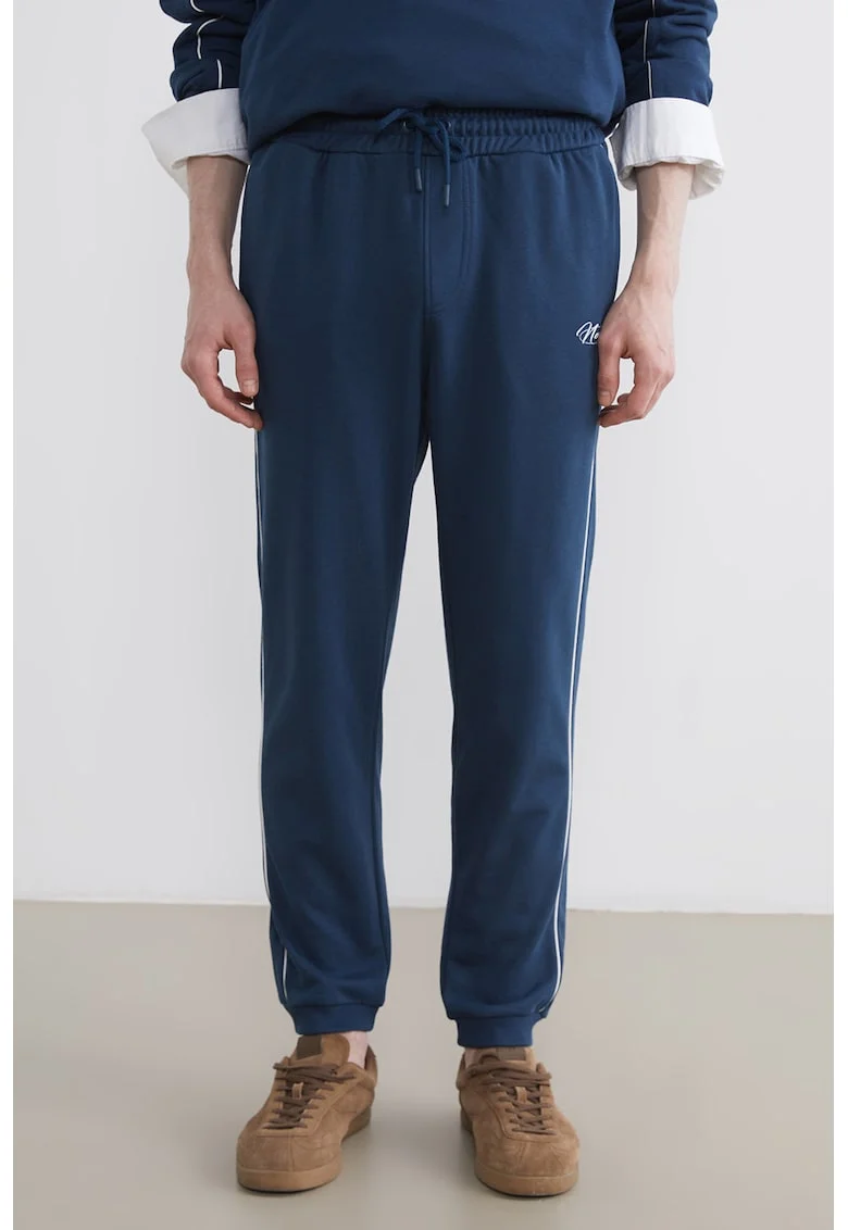 Pantaloni de trening cu text, Albastru petrol