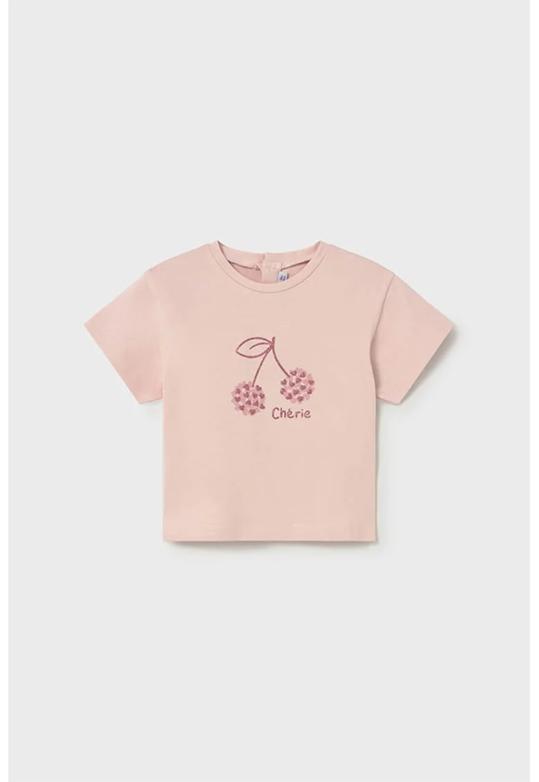 Tricou din amestec de bumbac, Roz pastel/Piersica