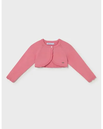 Cardigan crop cu nasturi, Roz