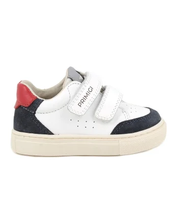 Pantofi sport din piele si piele intoarsa cu perforatii, Alb/Negru/Gri/Coral