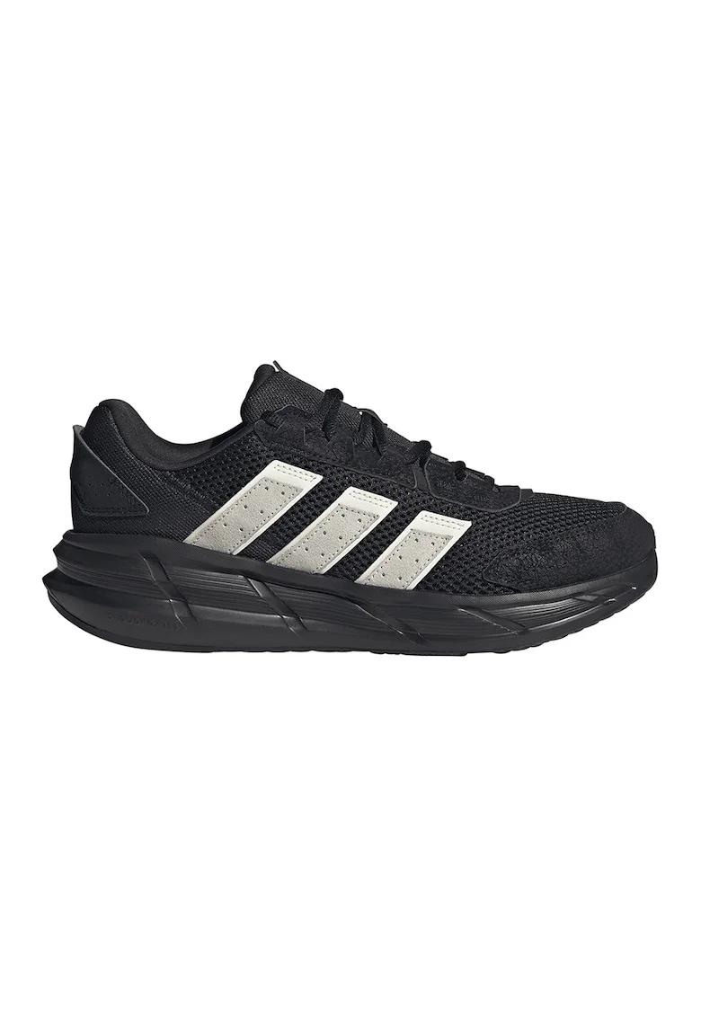 Pantofi sport AstraStar de piele ecologica si plasa, Alb/Negru/Gri