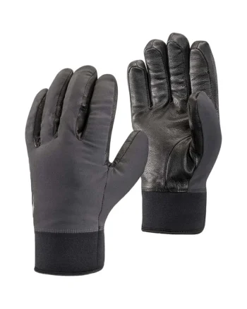 Manusi  Heavyweight Softshell, impermeabile, cu piele de capra, negru, XS