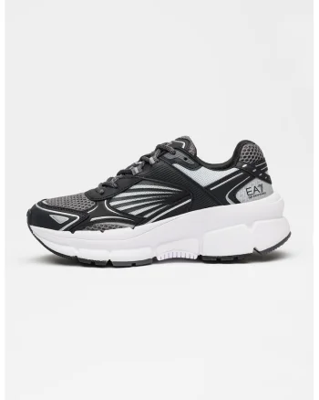 Pantofi sport unisex cu segmente din material sintetic, Negru/Gri/Argintiu