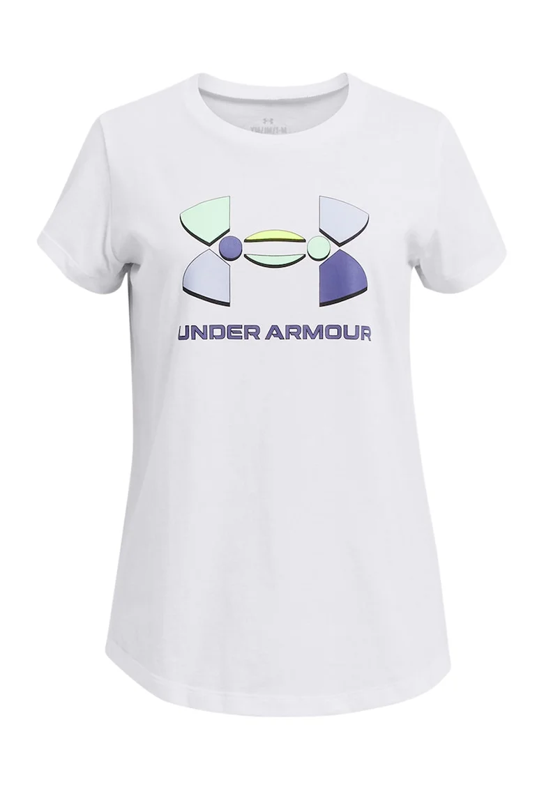 Tricou cu imprimeu logo, pentru fitness, Alb/Ametist