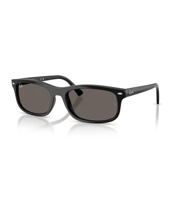 Ochelari de soare dreptunghiulari unisex cu logo, Negru