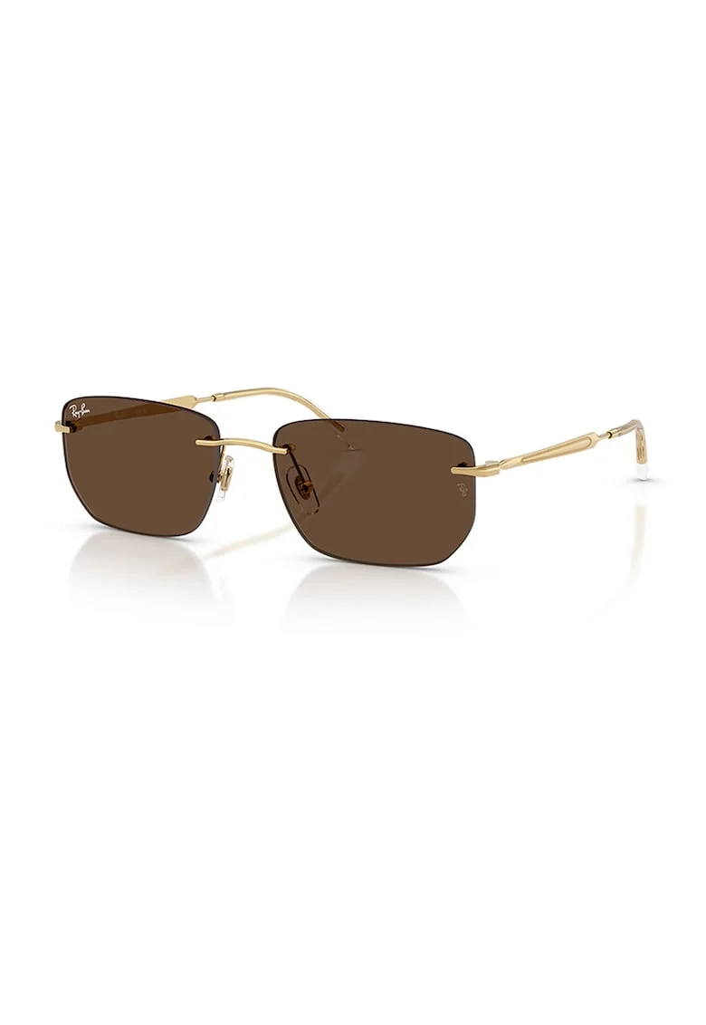 Ochelari de soare dreptunghiulari unisex, Auriu