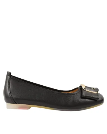 Balerini dama,  M480009A negru, piele naturala, toc, Negru
