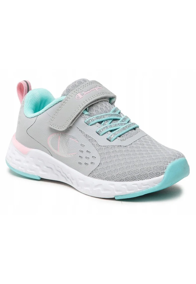 Pantofi sport copii  BOLD, gri, sintetic si textil, pentru alergare, set cu velcro