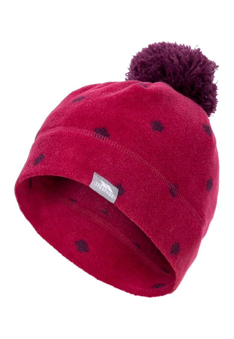 Caciula din material fleece cu ciucure Zume, Roz zmeuriu