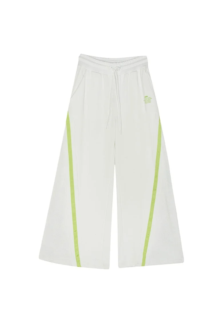 Salopeta sport dama  paisley, talie inalta, croi larg, alb, bumbac