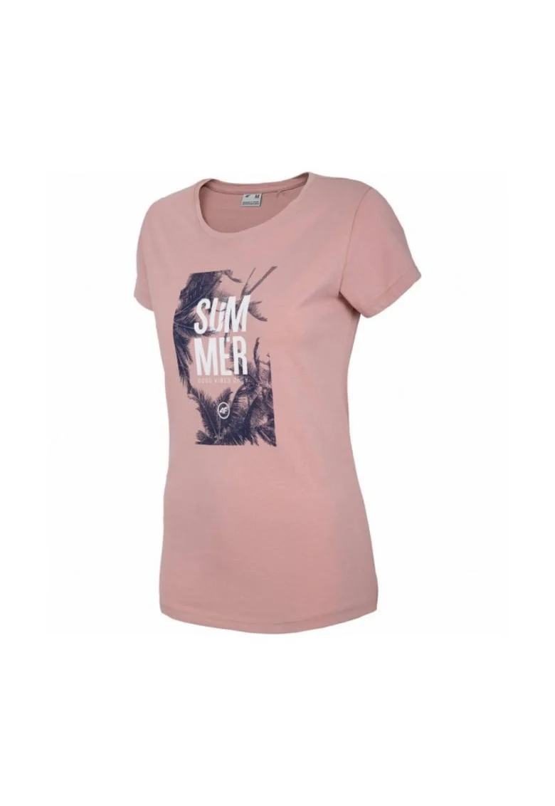Tricou  H4L21-TSD029, Bumbac, Roz