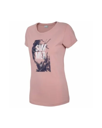 Tricou  H4L21-TSD029, Bumbac, Roz