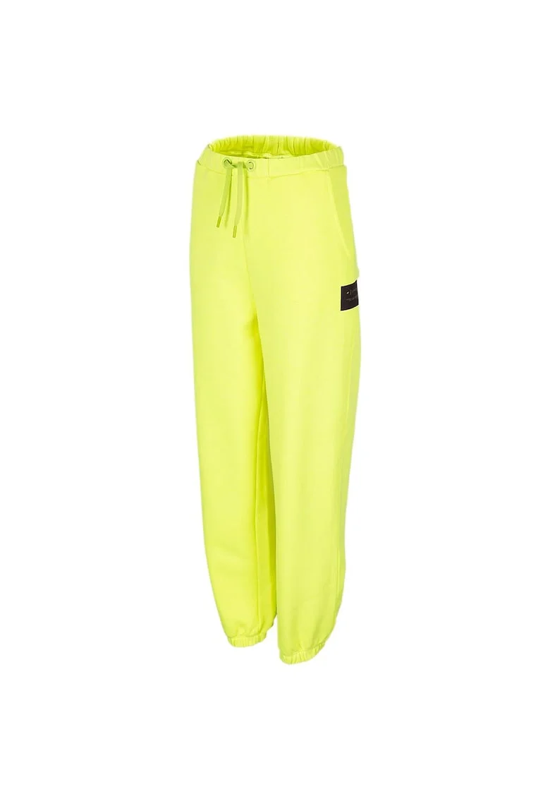 Pantaloni sport dama H4Z22-SPDD012,  Bumbac/Poliester, Galben