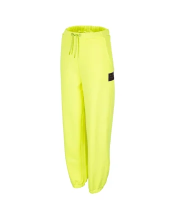 Pantaloni sport dama H4Z22-SPDD012,  Bumbac/Poliester, Galben