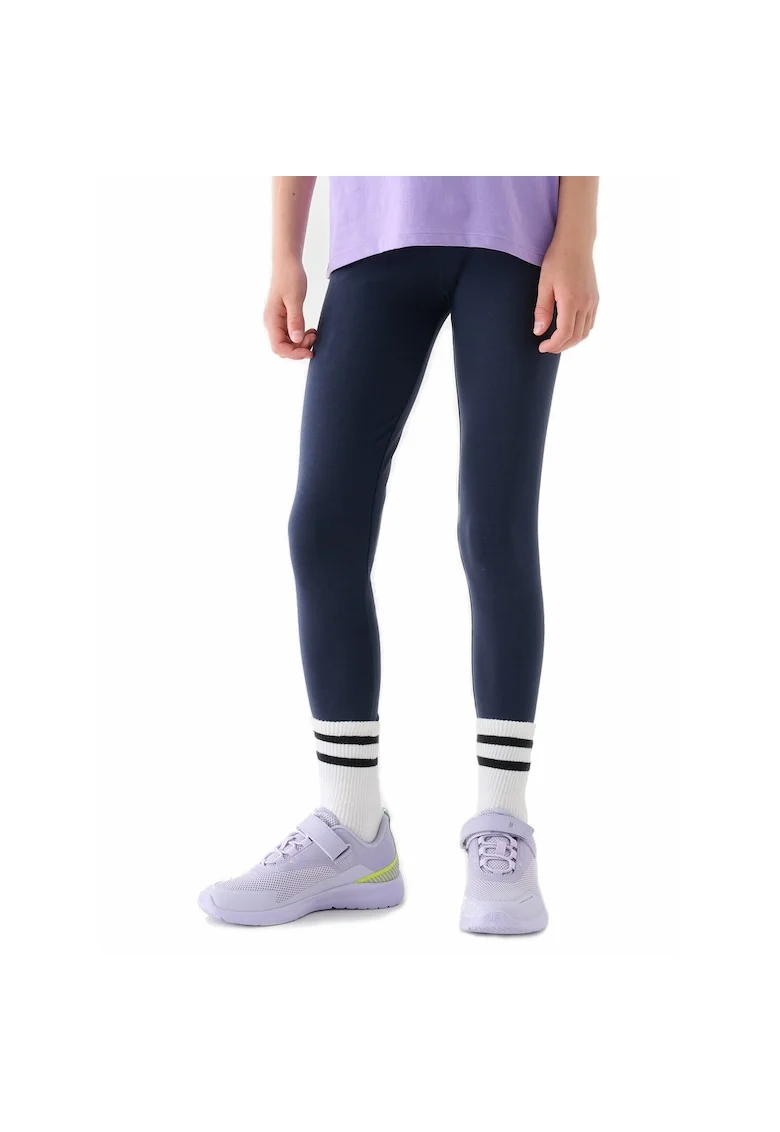 Pantaloni sport copii,  jambiere fete, bumbac, elasticitate, bleumarin