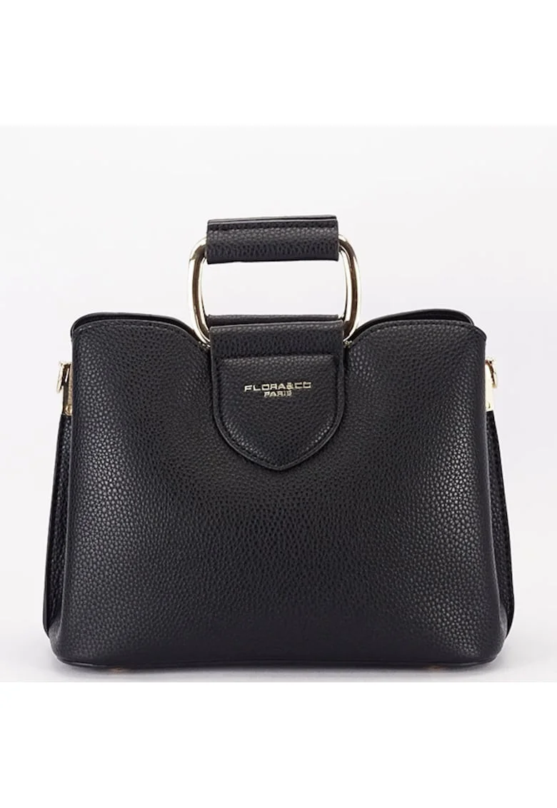 Geanta medie FLORA&Co F6977 16, Negru, 19x24x11