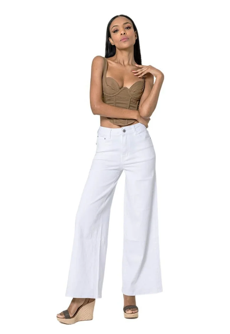 Blugi dama wide leg  Alb YY300-1 M10 19629, Alb