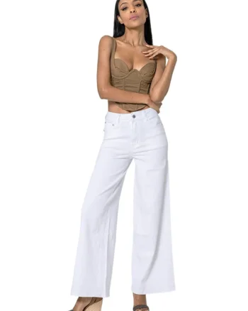 Blugi dama wide leg  Alb YY300-1 M10 19629, Alb