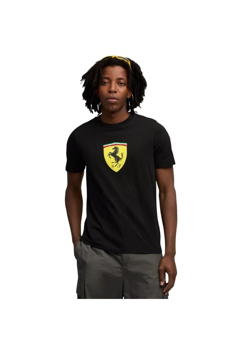 Tricou  Ferrari Sportswear Colored Shield 53320, Negru