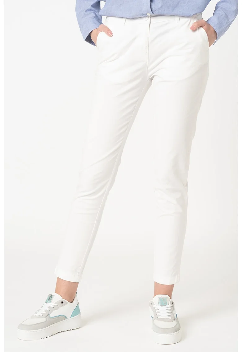 Pantaloni chino Meridian 3, Alb optic