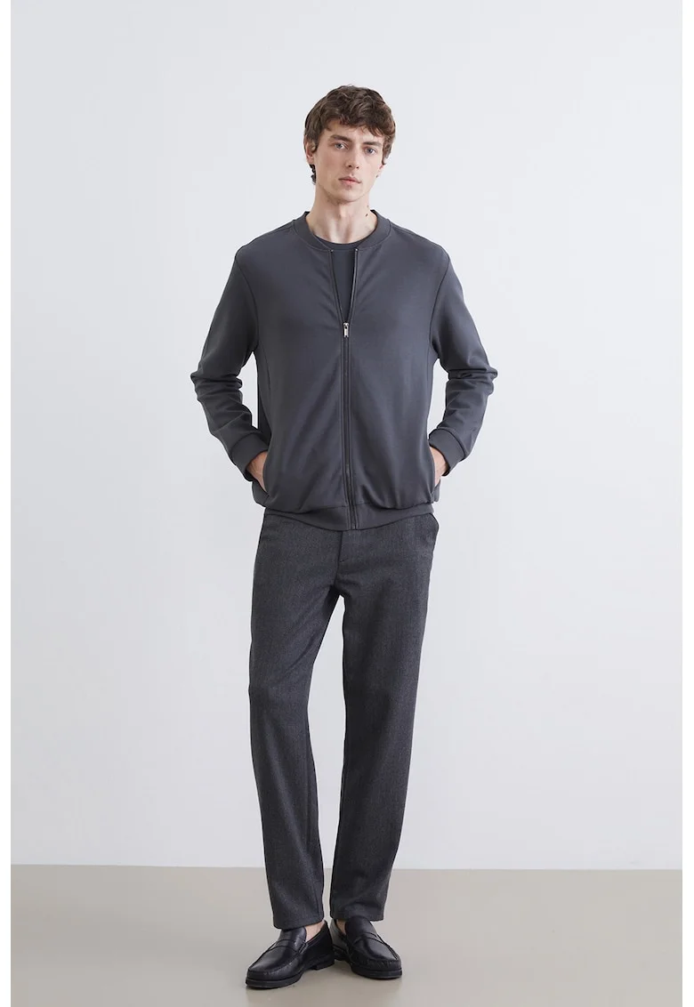 Bluza de trening din amestec de bumbac cu femoar, Gri antracit