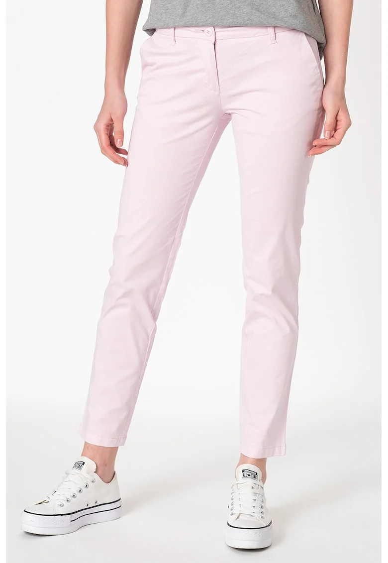 Pantaloni cu buzunare oblice Meridian, Roz pastel